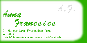 anna francsics business card
